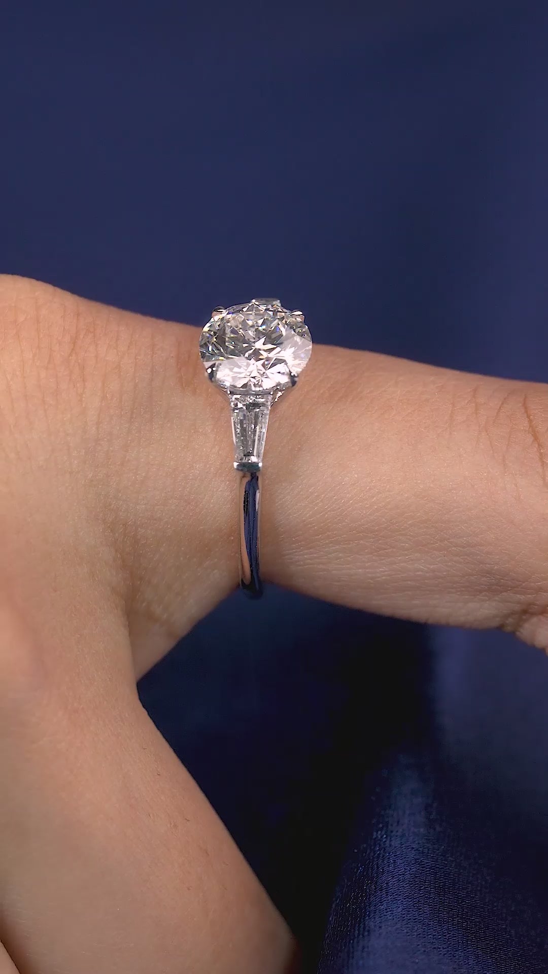 Round Cut Hidden Halo Ring In Pave Band Set