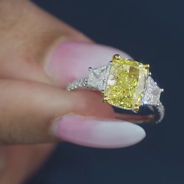 two tone ring on solid gold diamond ring.
