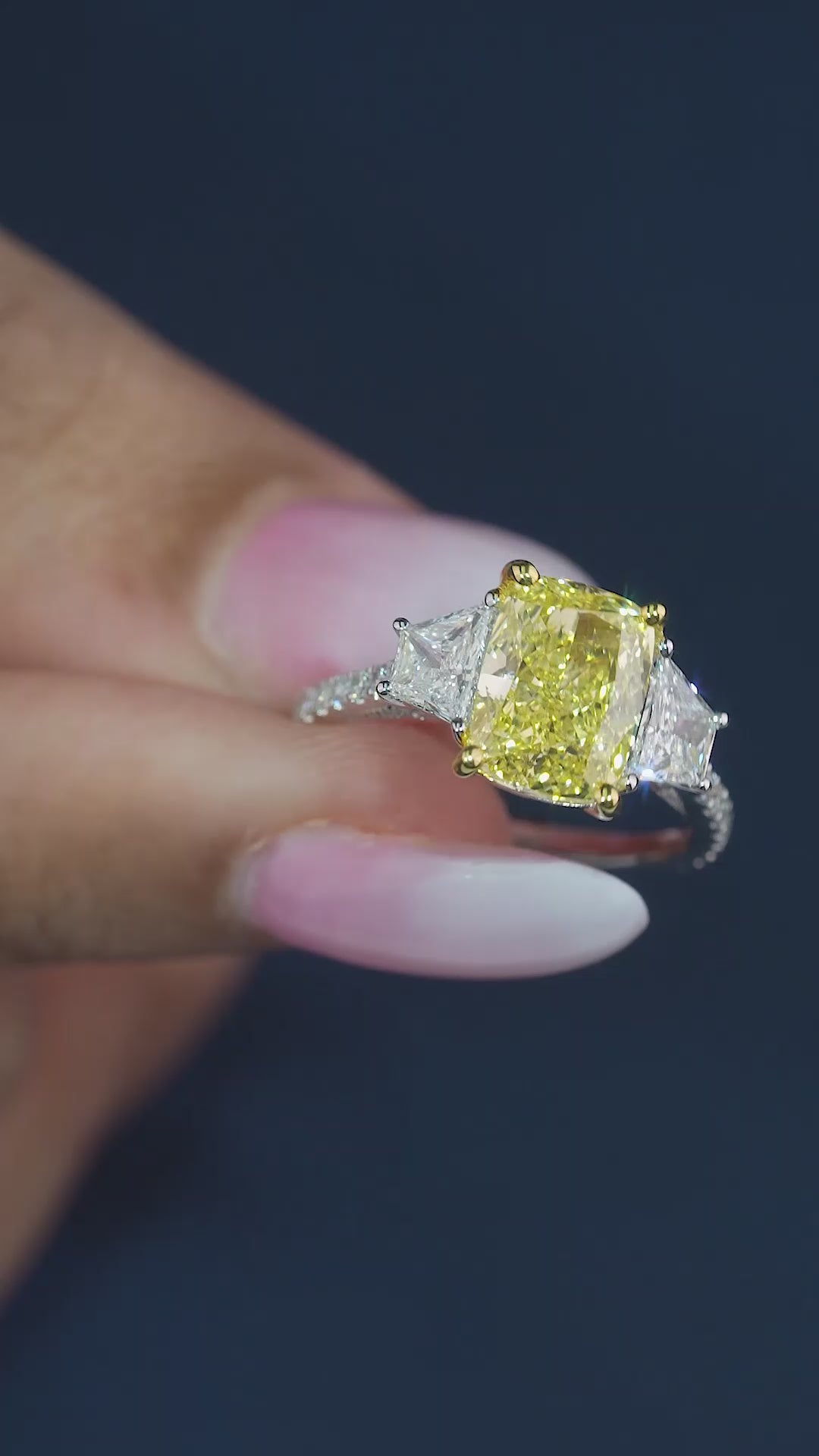 two tone ring on solid gold diamond ring.

