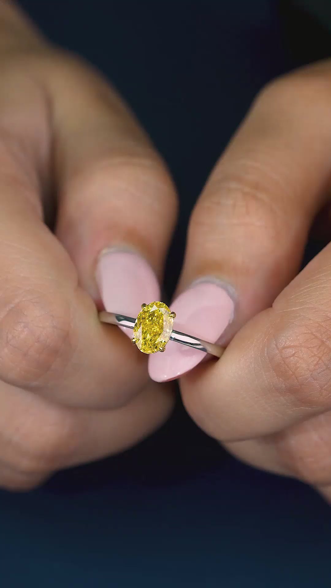 lumera diamond ring in Yellow Diamond Three Stone Ring style.