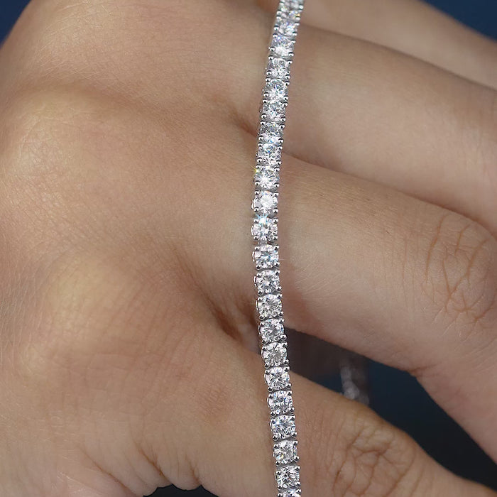 stackable tennis bracelet with box lock bracelet.