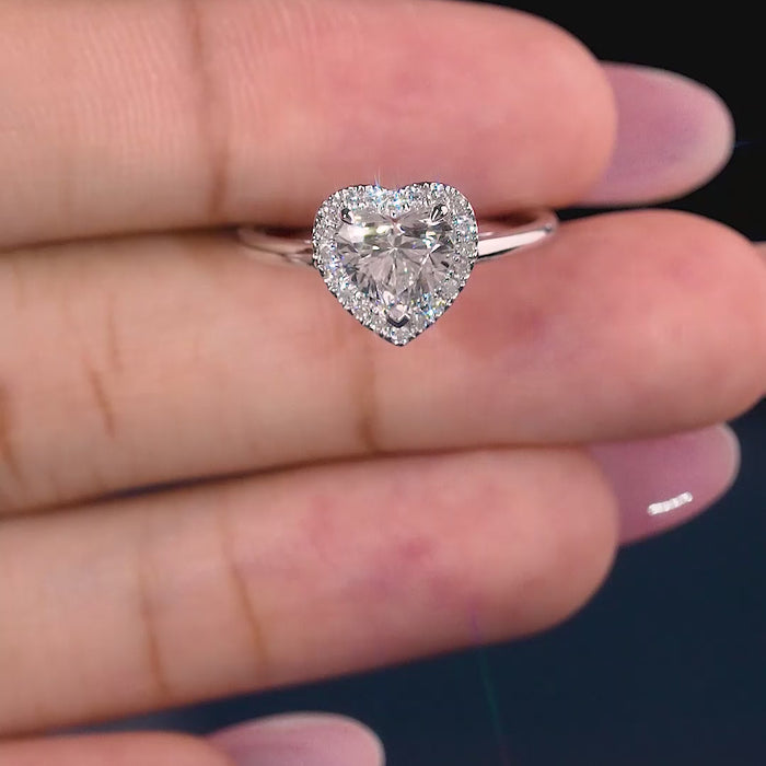 lumera diamond ring in heart shaped engagement ring style.
