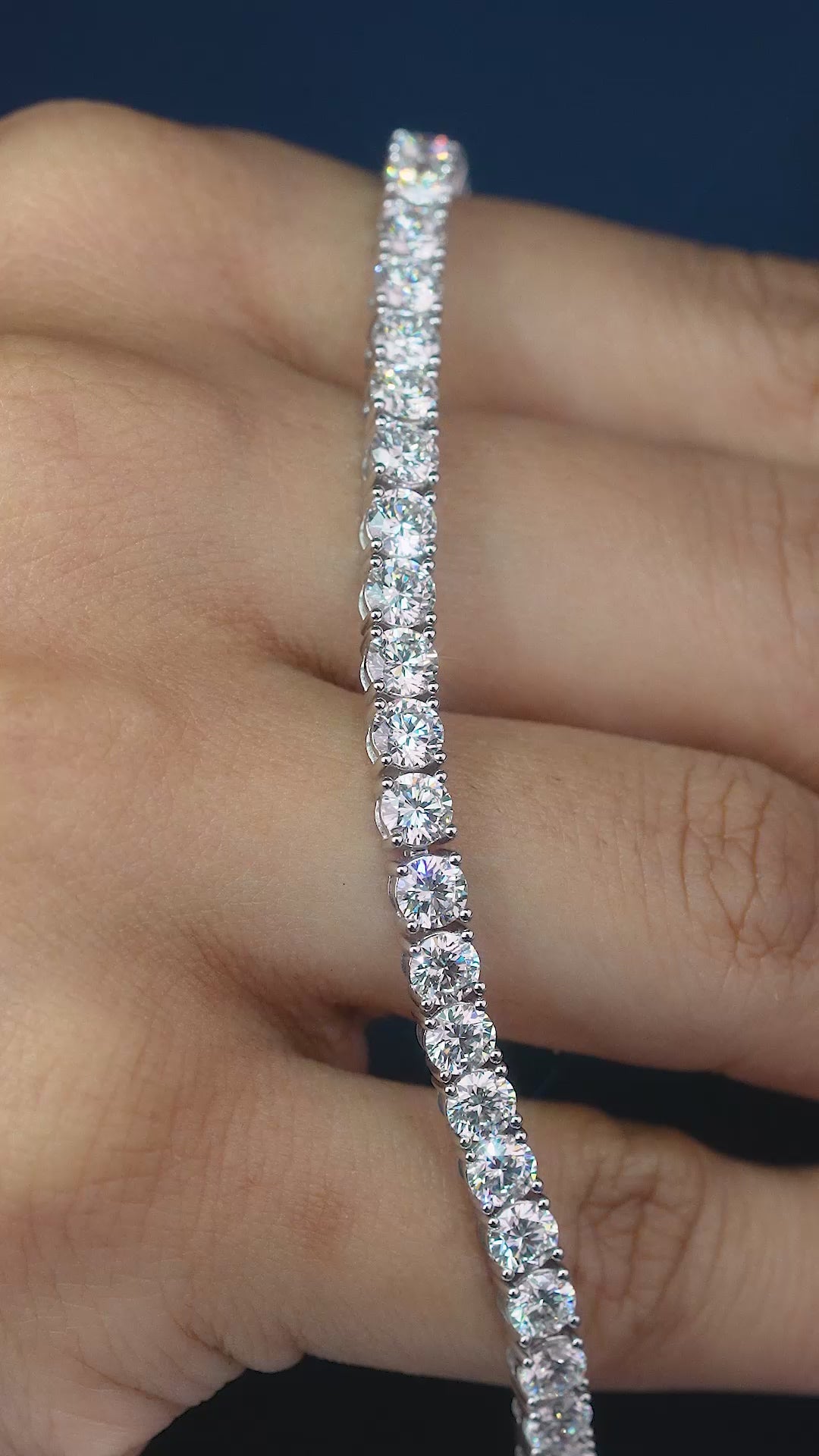 lumera bracelet with eternity tennis bracelet.