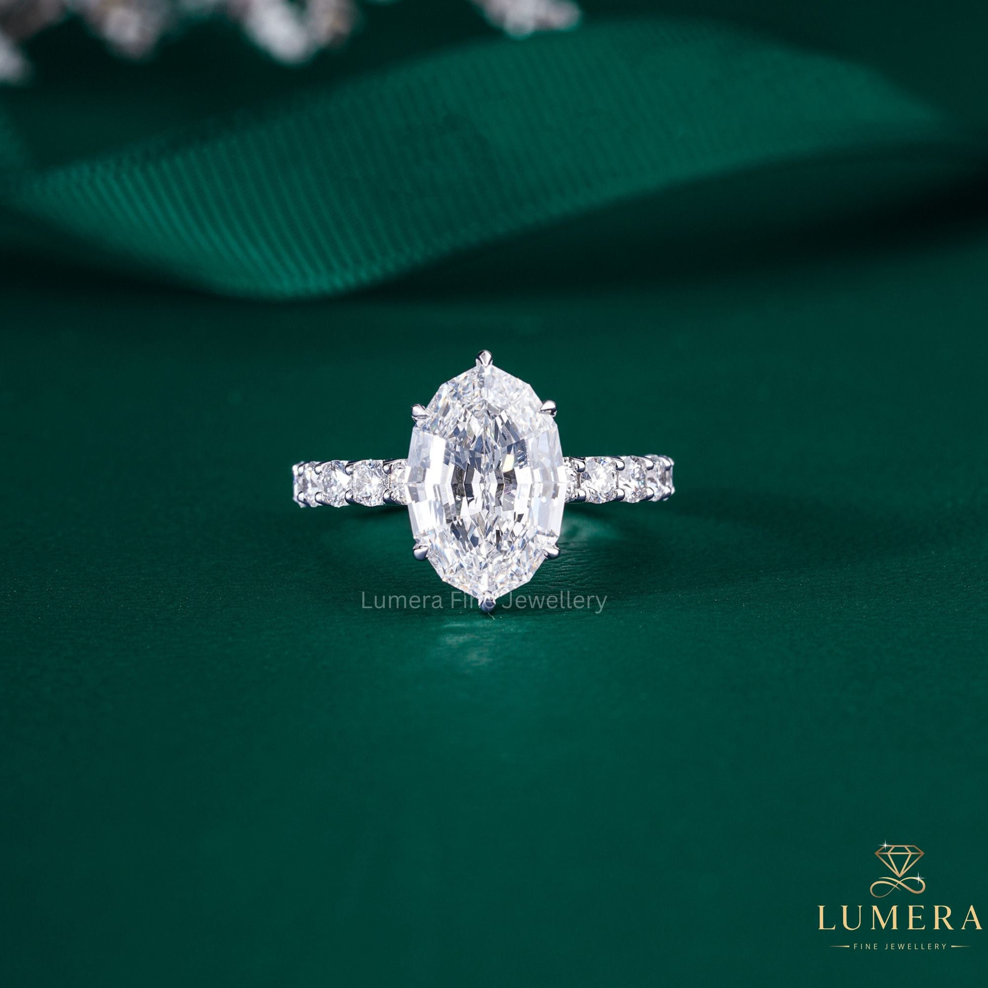 Oval Cut Engagement Ring Pave Setting